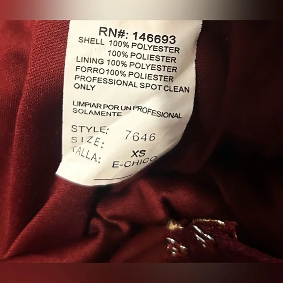 Let’s Sz XS Elegant Burgundy Dress Gold Embroidery Whimsigoth Romantic Dark Goth - Picture 14 of 14